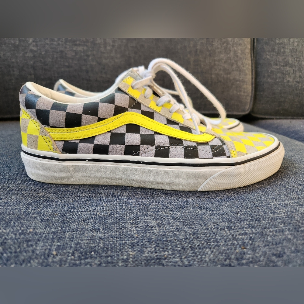 Vans Old Skool Checkered Yellow and Black Sneakers